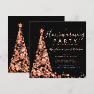 Rose Gold Housewarming Party Christmas Holidays Invitation