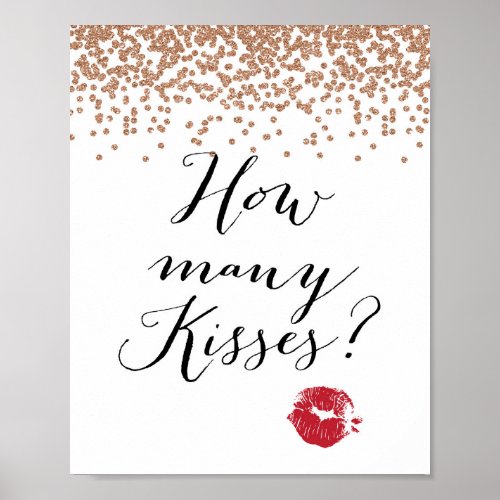 Rose Gold How Many Kisses Sign