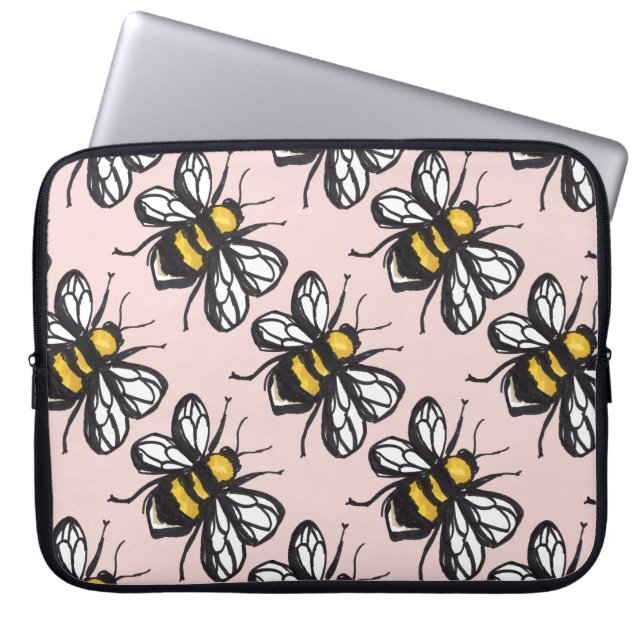 Rose Gold Humble Bumblebee Laptop Case (Front)