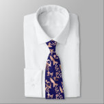 Rose Gold Hummingbird Pattern on Blue Formal Tie<br><div class="desc">An elegant rose gold hummingbird and leaf pattern over dark blue makes a stunning formal tie. Wonderful for weddings or other formal occasions during any season,  and can proudly go to those executive meetings,  too!</div>