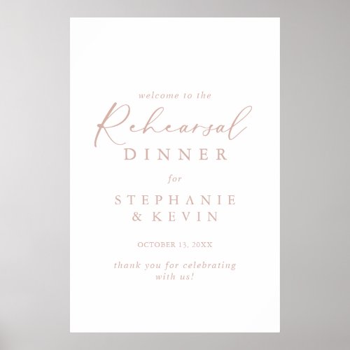 Rose Gold Idyllic Rehearsal Dinner Welcome  Poster