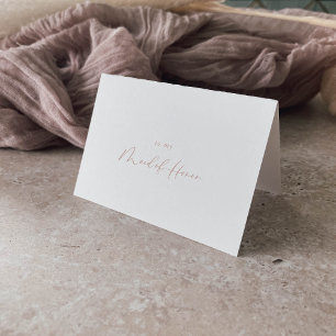 Rose Gold Idyllic Stylish Bridal Party Letterpress Thank You Card