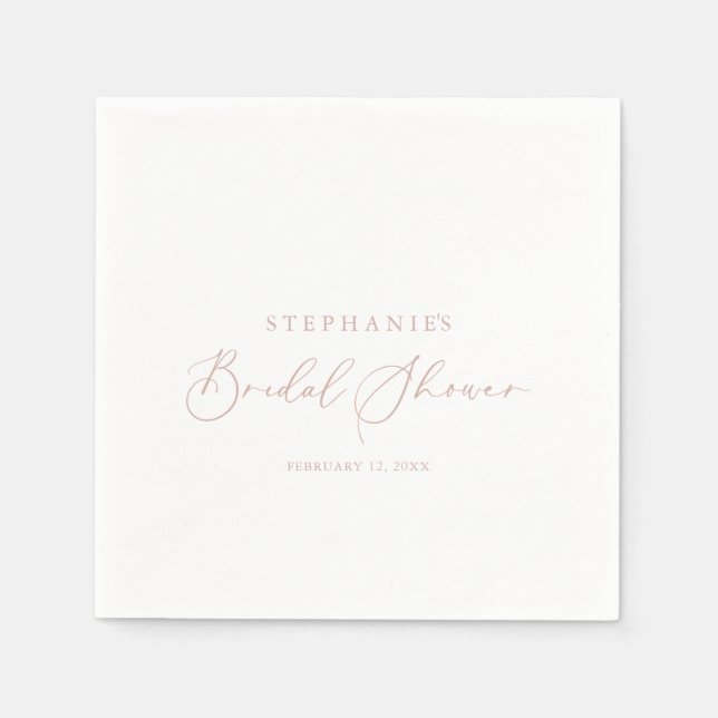 Rose Gold Idyllic Stylish Bridal Shower   Napkins (Front)