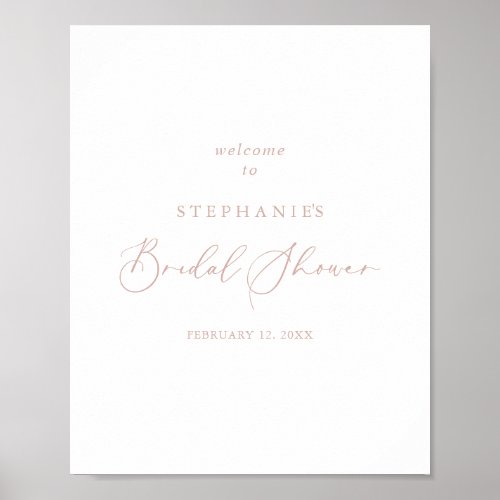 Rose Gold Idyllic Stylish Bridal Shower Welcome  Poster