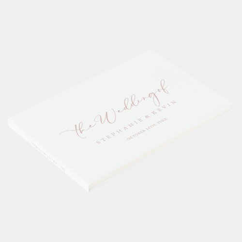 Rose Gold Idyllic Stylish Calligraphy Wedding   Guest Book