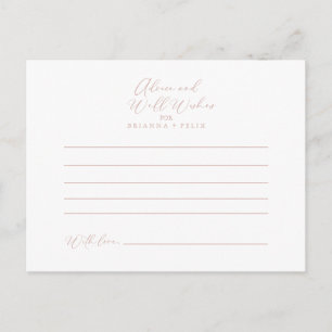 Rose Gold Idyllic Stylish Calligraphy Wedding Postcard