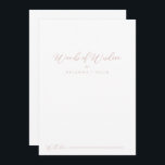 Rose Gold Idyllic Stylish Wedding Words of Wisdom  Advice Card<br><div class="desc">This rose gold idyllic stylish wedding words of wisdom advice card is perfect for a rustic wedding. The simple and elegant design features classic and fancy script typography in rose gold. These cards are perfect for a wedding, bridal shower, baby shower, graduation party & more. Personalize the cards with the...</div>