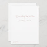 Rose Gold Idyllic Stylish Wedding Words of Wisdom  Advice Card<br><div class="desc">This rose gold idyllic stylish wedding words of wisdom advice card is perfect for a rustic wedding. The simple and elegant design features classic and fancy script typography in rose gold. These cards are perfect for a wedding, bridal shower, baby shower, graduation party & more. Personalize the cards with the...</div>