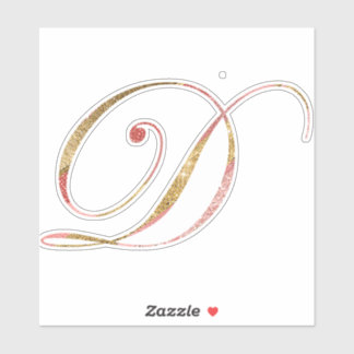 rose gold inital sticker