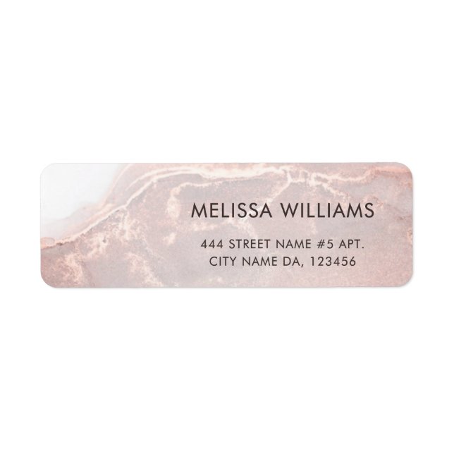 Rose Gold  Ink Marble  Label (Front)