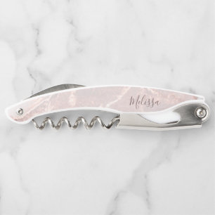 Rose Gold  Ink Marble  Waiter's Corkscrew