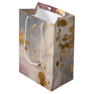 Rose Gold Ink Splash Background Medium Gift Bag