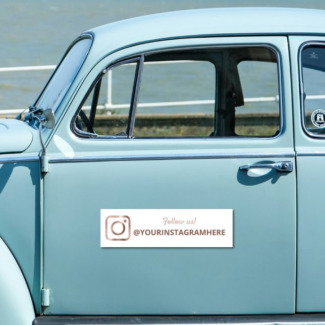 Rose Gold Instagram Car Magnet (Creator Uploaded)