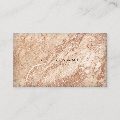 Rose Gold Ivory Beige Marble Stone Minimal Business Card