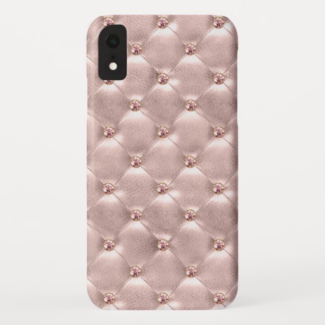 Rose Gold Jewel Bling Cushion Stitched Pillow Case-Mate iPhone Case (Back)