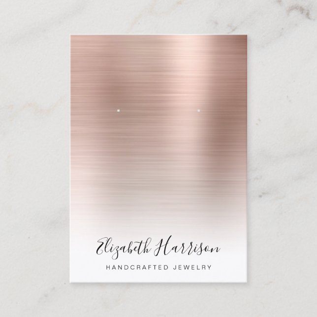 Rose Gold Jewelry Display Business Card (Front)