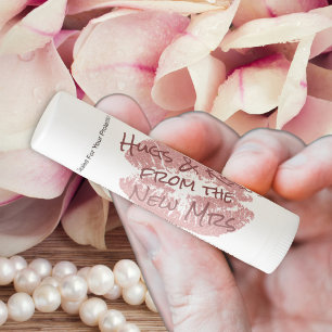 Rose Gold Kiss Personalized Bridal Shower Favor Lip Balm