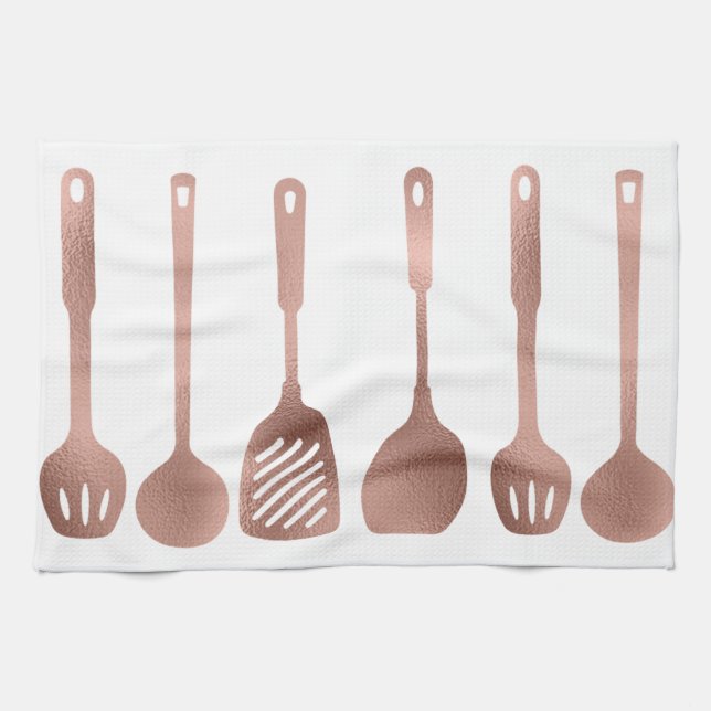 Rose Gold Kitchen Utensils  Cooking Kitchen Towel (Horizontal)