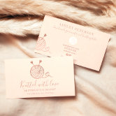 Rose gold knitting crochet yarn handmade kit gray business card