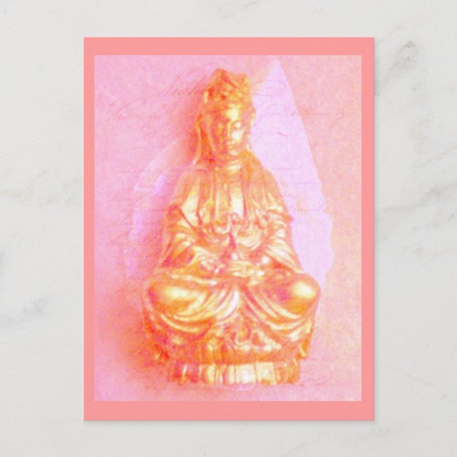 Rose-Gold Kwan Yin postcard (Front)
