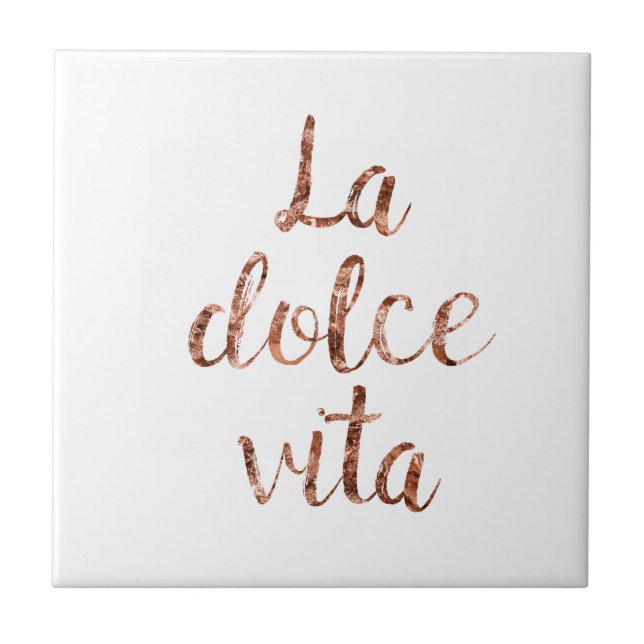 Rose gold La Dolce Vita Ceramic Tile (Front)