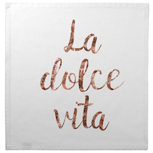 Rose gold La Dolce Vita Cloth Napkin (Front)