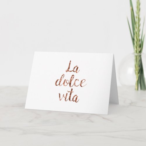 Rose gold La Dolce Vita Holiday Card