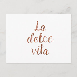 Rose gold La Dolce Vita Postcard