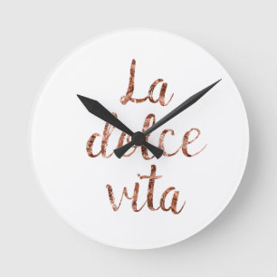 Rose gold La Dolce Vita Round Clock