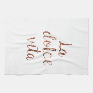 ROSE GOLD BLUSH PINK COPPER GREEN BLACK STRIPS KITCHEN TOWEL, Zazzle in  2023