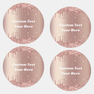 Rose Gold Labels with Your Custom Text Name