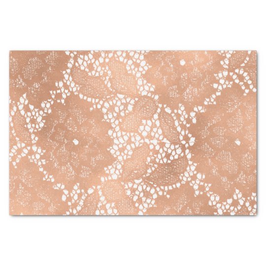 Rose Gold Lace & Floral Elegant Wedding Tissue Paper