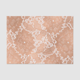 Rose Gold Lace & Floral Elegant Wedding Tissue Paper