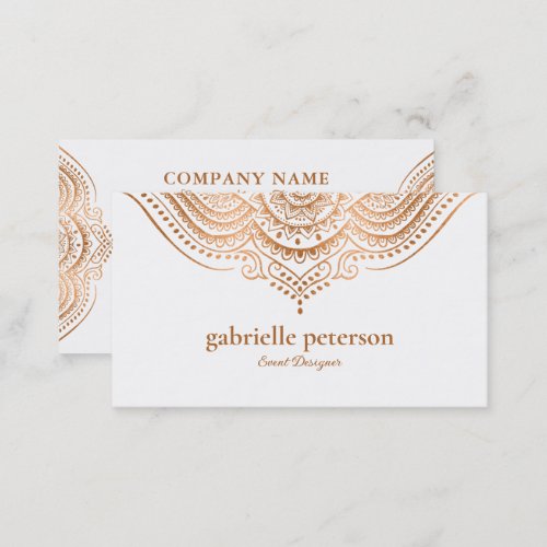 Rose_Gold Lace Paisley Mandala Business Card