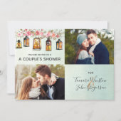 Rose Gold Lantern Floral Watercolor Couples Shower Invitation (Front)