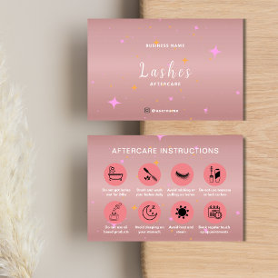 Rose Gold Lash Client After Care Instruction Card