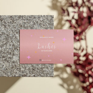 Rose Gold Lash Client After Care Instruction Card