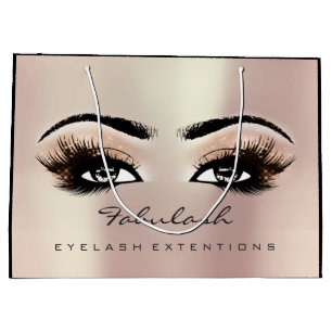 Rose Gold Lash Makeup Glitter Beauty Cosmetics Large Gift Bag