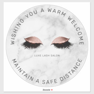 Rose Gold Lash Salon Distancing Floor Marker Sticker