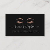 Rose Gold Lashes & Brows Business Card (Front)