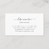 Rose Gold Lashes Business Card (Back)