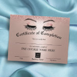 Rose Gold Lashes Certificate of Completion Award<br><div class="desc">Rose Gold Lashes Certificate of Completion Awards.</div>