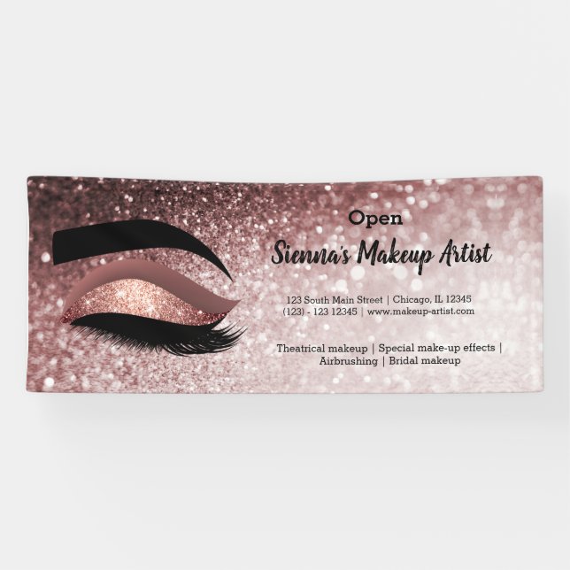 Rose gold Lashes Eye Banner (Horizontal)