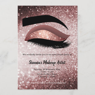 Rose gold Lashes Eye Invitation