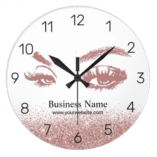 Rose Gold Lashes Makeup Artist Eyelash Salon Large Clock | Zazzle.com