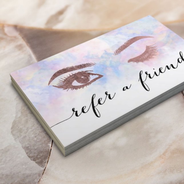 Rose Gold Lashes Makeup Artist Watercolor Referral (Creator Uploaded)