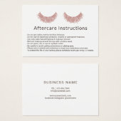 Rose Gold Lashes Salon Minimalist Aftercare (Front & Back)