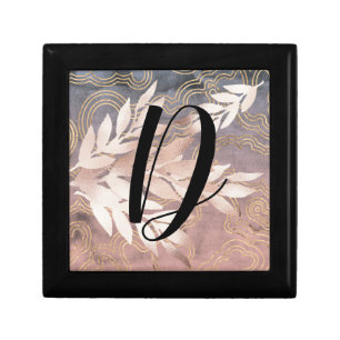 Rose Gold Leaf Sprays Box Blue & Pink Customize It