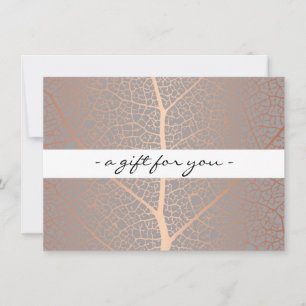 Rose Gold Leaf Tree Pattern Gift Certificate