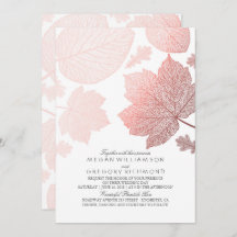 Rose Gold Leaves Elegant White Fall Wedding